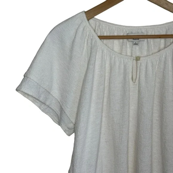 Madewell Texture & Thread sleeve top in bright Ivory  SZ. S - Picture 4 of 9